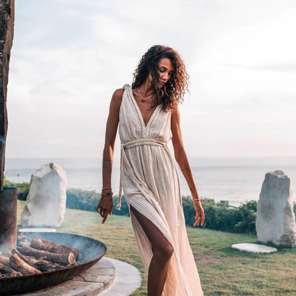 Aya Sacred Wear Off-White Nomad Spirit Dress (Adjustable size, multiway dress)